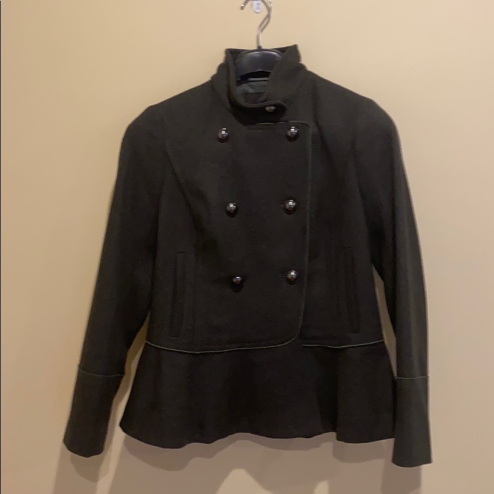 Banana Republic Green Wool Military Style Jacket